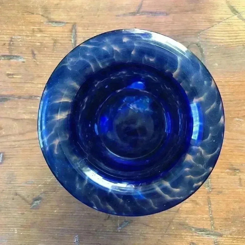 Handblown Glass Cobalt Blue Votive / Tea Light Candle Holder